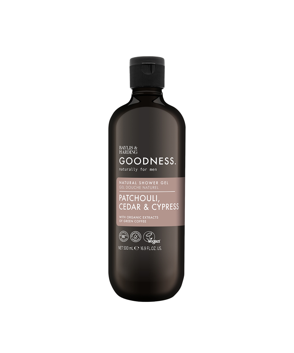 Goodness Men's Patchouli, Cedar & Cypress Shower Gel 500ml